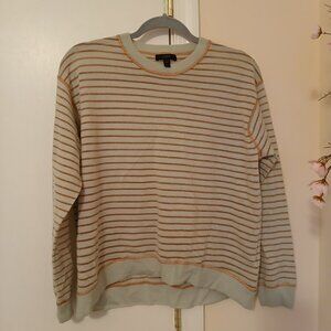J CREW Metallic Striped Wool Sweater / High/Low / Lightweight/ sz M